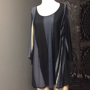 Espressa Gray Black & Cream Stripe Top